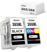 Amazon.co.jp: Feier キャノン BC-365XL(顔料ブラック) BC-366XL(染料